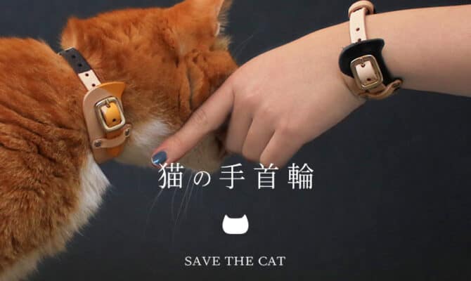 愛猫とペアルックしたい！猫ちゃんの首輪にもなる、ニャンともかわいいネコ型バングル「猫の手首輪」の予約スタート。